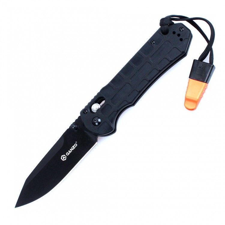 Нож Ganzo G7453P-WS (черный, оранжевый) с доставкой по России и в Казахстан | Bready
