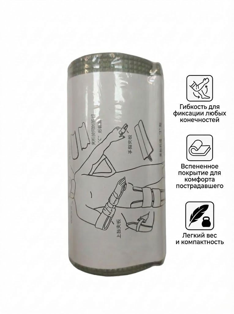 Шина иммобилизационная 11х46 (в рулоне) (зеленая/серая) с доставкой по России и в Казахстан | BreadyФото 1