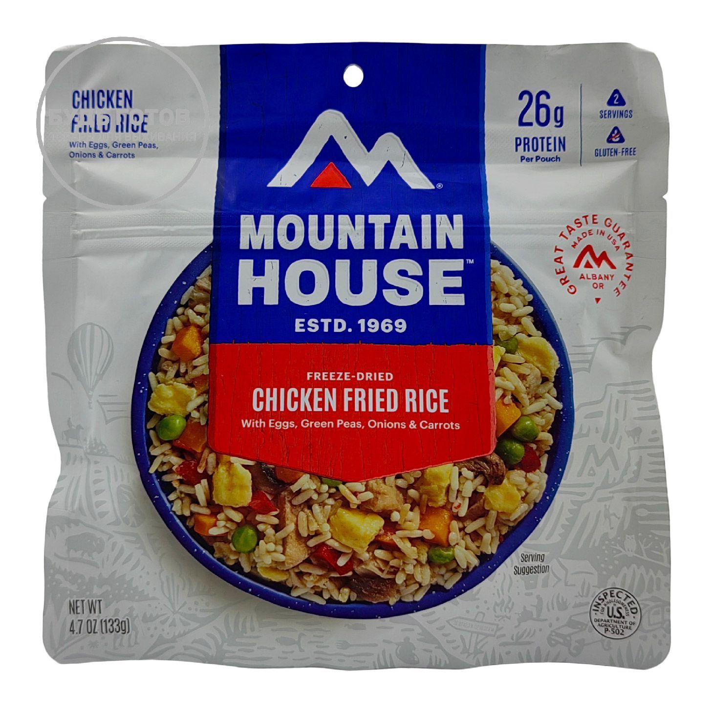 Плов с курицей, яйцами и грибами Mountain house Маунтин Хаус CHICKEN FRIED RICE 133 г с доставкой по России | BreadyФото 0