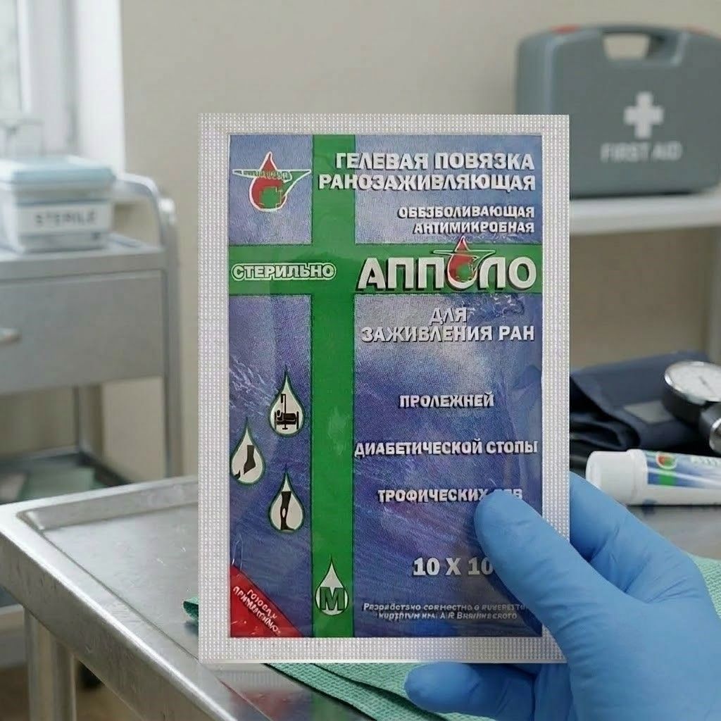 Повязка гелевая ранозаживляющая АППОЛО 10х10см с доставкой по России | BreadyФото 1