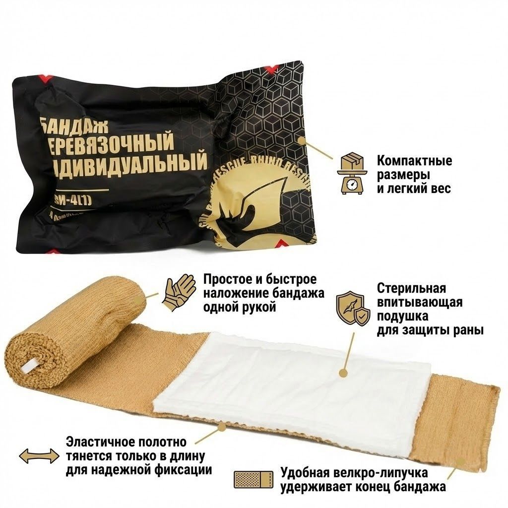Компрессионный бандаж Rhino Rescue 4" (с велкро-липучкой, 1 подушка) PZBD0048 с доставкой по России | BreadyФото 2