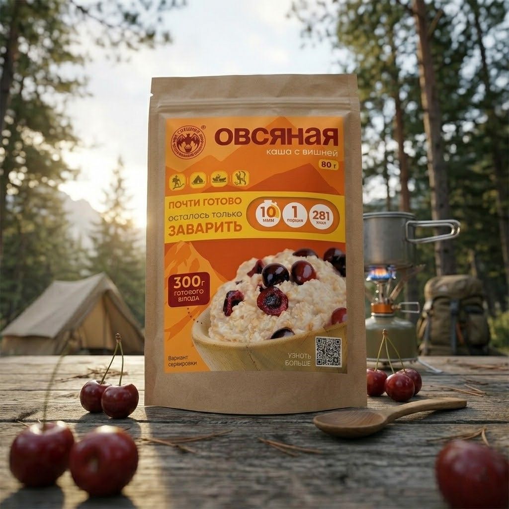 Овсяная каша с вишней СПЕЦПИТ Крафт 80 гр. с доставкой по России | BreadyФото 5