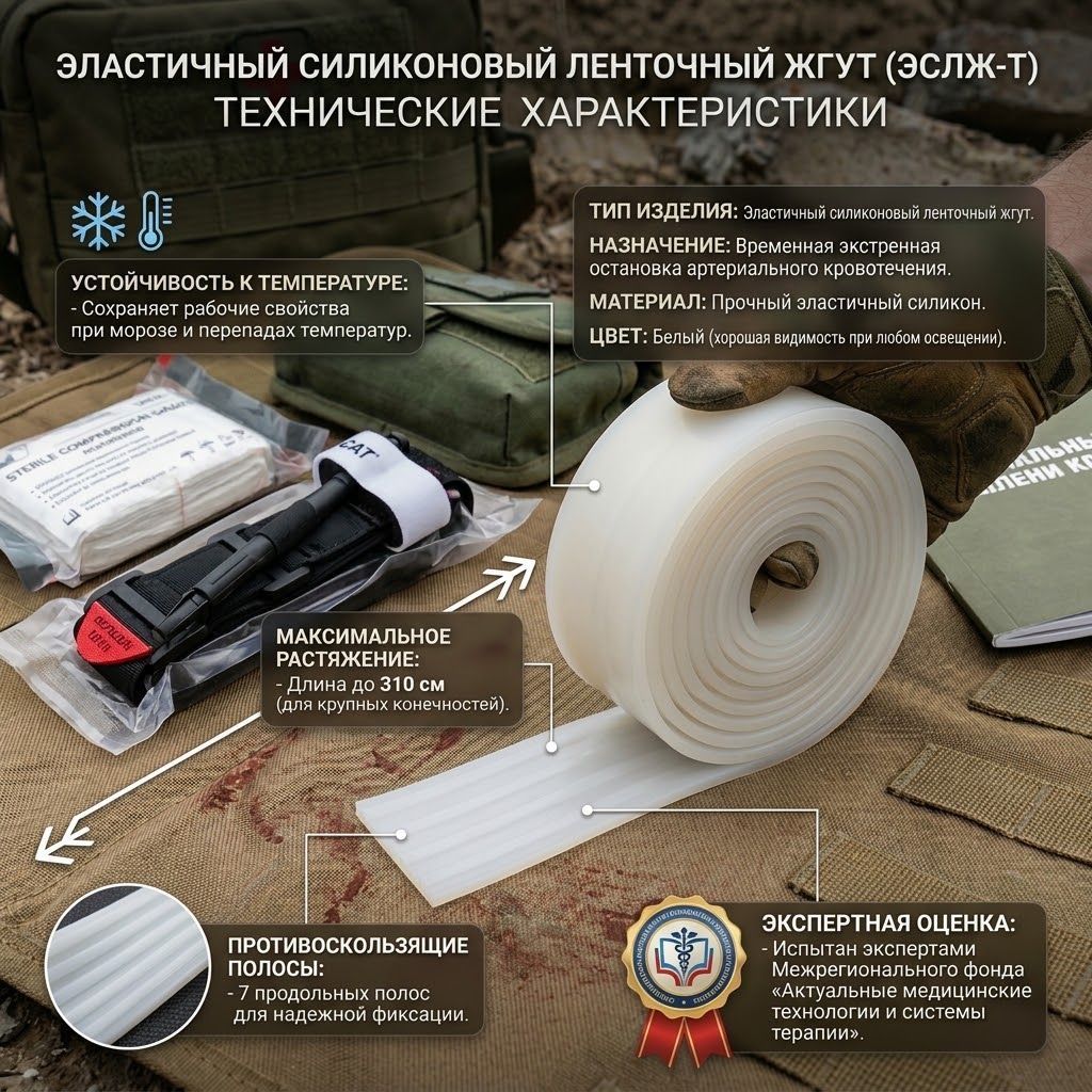Жгут кровоостанавливающий силиконовый Ленинградец 2.1 с доставкой по России | BreadyФото 1