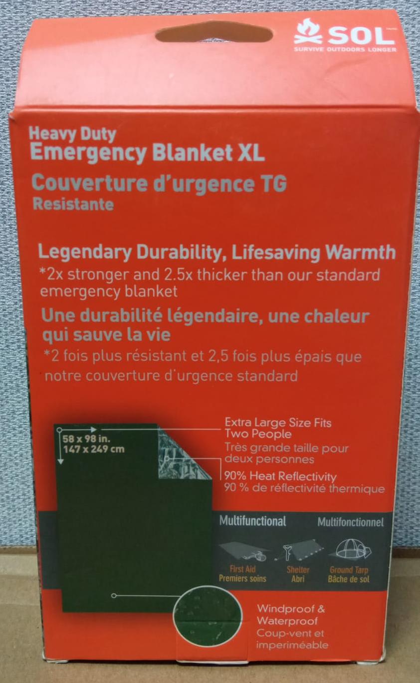 Прочное универсальное аварийное одеяло SOL Heavy Duty Emergency Blanket с доставкой по России и в Казахстан | BreadyФото 1