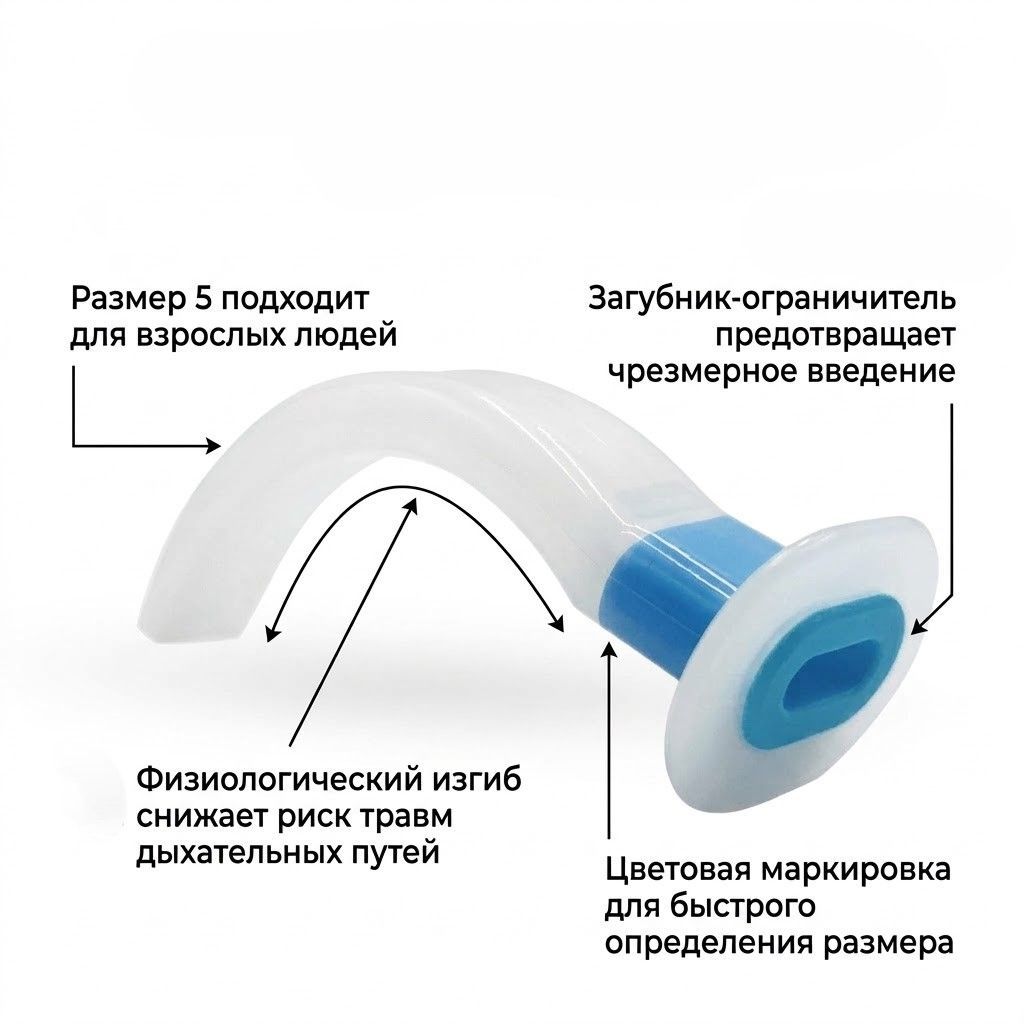 Орофарингеальный воздуховод (трубка в рот) синий Гведела с доставкой по России | BreadyФото 2