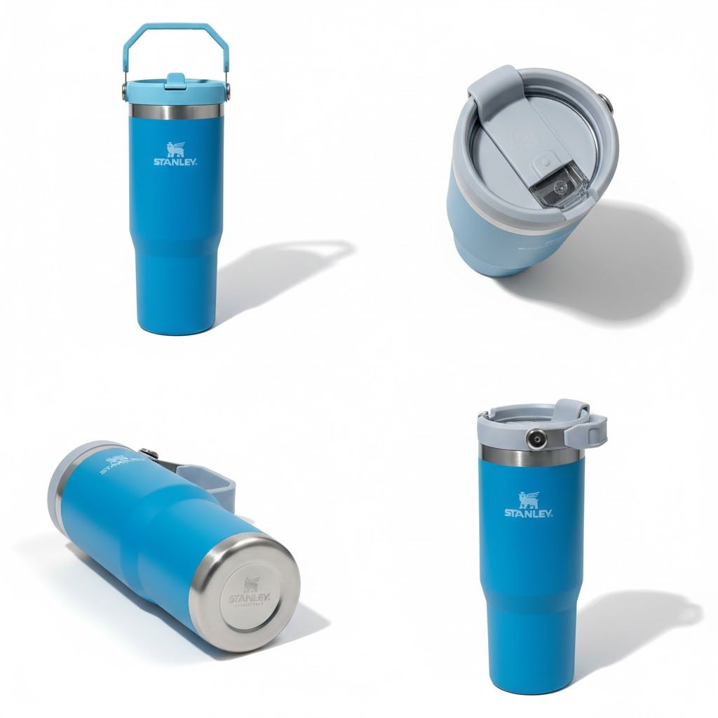 Стакан IceFlow Flip Straw Tumbler STANLEY, 887 ml,10-09993-391 (цвет голубой) с доставкой по России | BreadyФото 2