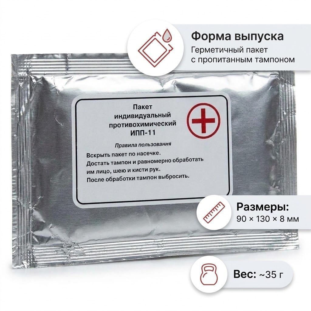 Индивидуальный противохимический пакет ИПП-11 с доставкой по России | BreadyФото 1