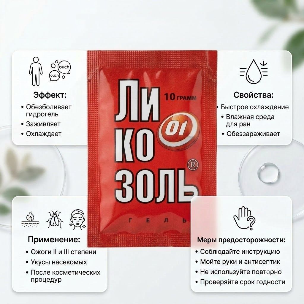 Ликозоль гель при ожогах 10 г с доставкой по России | BreadyФото 1