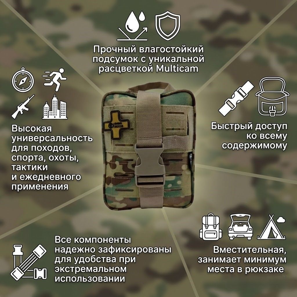 Походная аптечка ADVENTURE MINI RHINO RESCUE MULTICAM с доставкой по России | BreadyФото 1