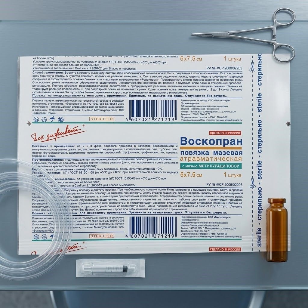 ВОСКОПРАН повязка с метилурациловой мазью 5х7,5 см (1 шт.) с доставкой по России | BreadyФото 3