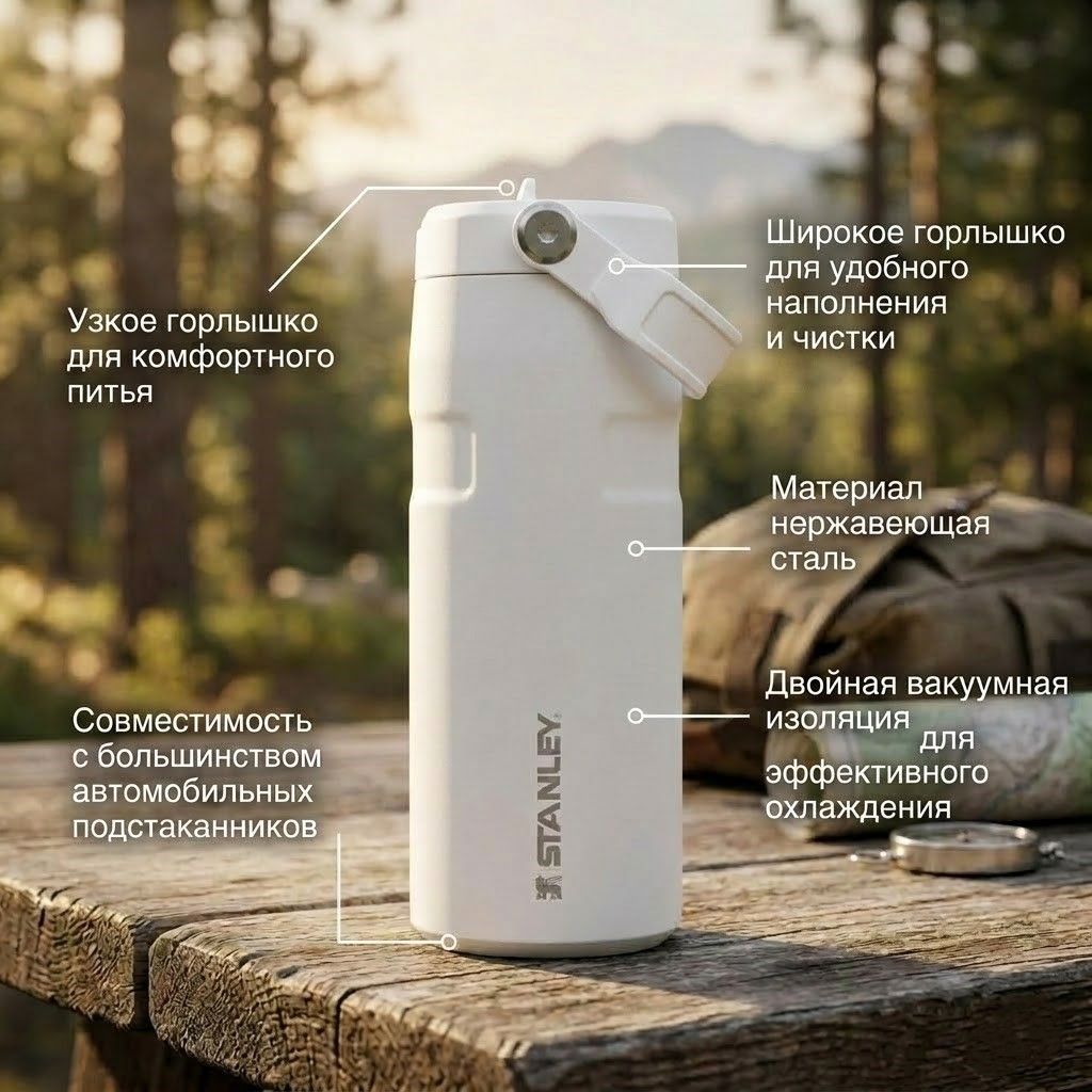 Термобутылка STANLEY The IceFlow™ Bottle 473 ml (10-12979-003) frost морозный с доставкой по России | BreadyФото 1