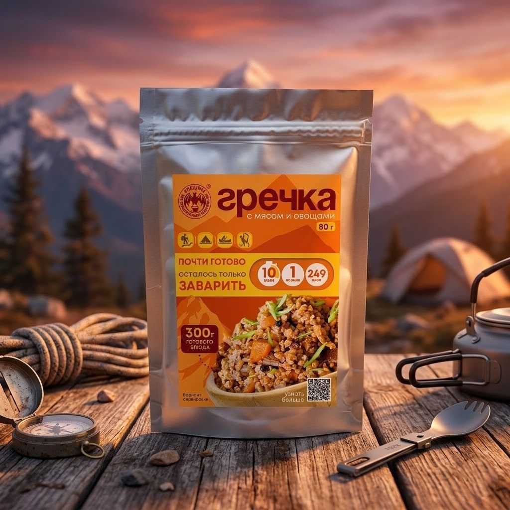 Гречка с мясом и овощами СПЕЦПИТ 80 гр. с доставкой по России | BreadyФото 4