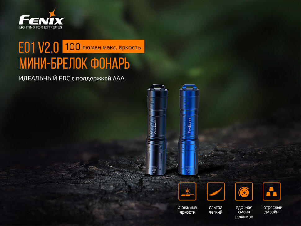 Набор Fenix PD36R LED Flashlight+E01 V2.0 с доставкой по России и в Казахстан | BreadyФото 7