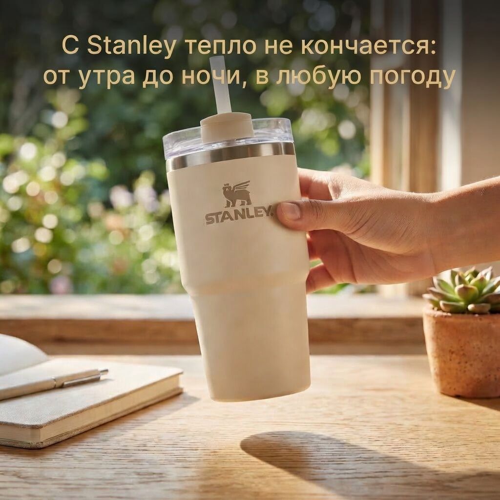 Термокружка STANLEY Adventure Quencher H2.0 FlowState Tumbler 10-11911-024,  cream 2.0,  591mL с доставкой по России | BreadyФото 4