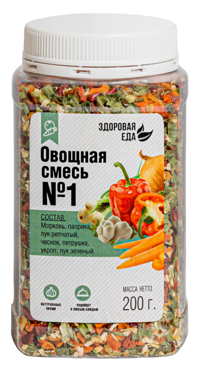 Овощная смесь №1 "Здоровая еда" в ПЭТ-банке 200 г с доставкой по России | BreadyФото 0