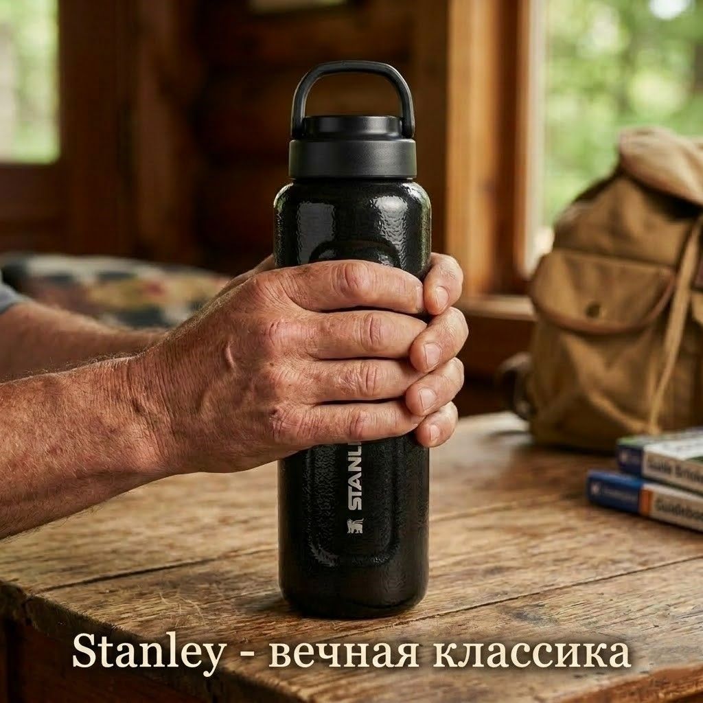 Термобутылка STANLEY The Wellspring Bottle 709 ml (10-13338) Hammertone Black черный с доставкой по России | BreadyФото 4