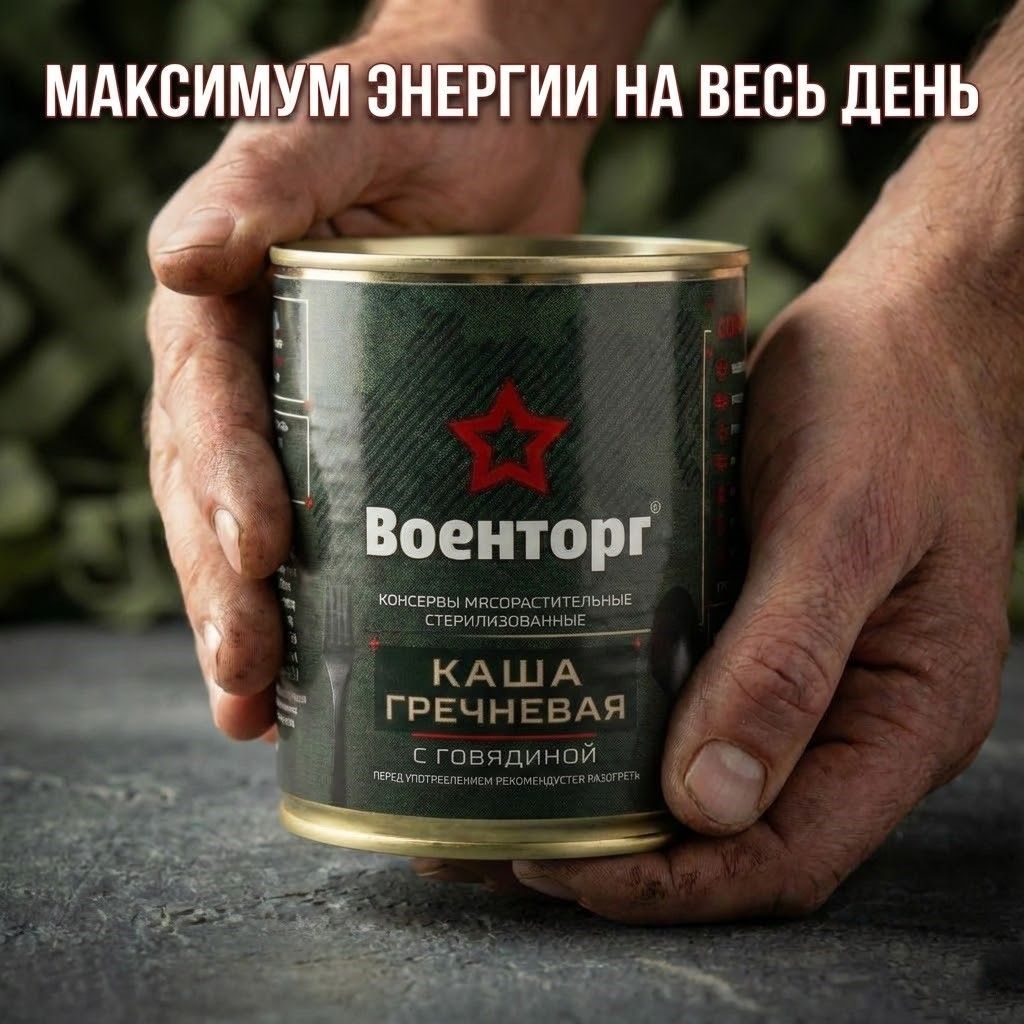Каша гречневая с говядиной, м/б 9, 340 г (Военторг) с доставкой по России | BreadyФото 4