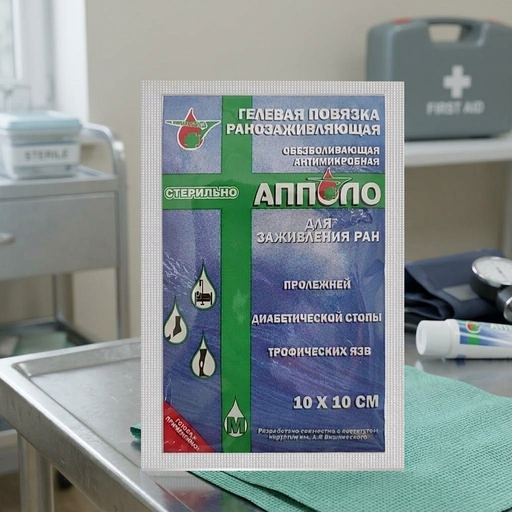 Повязка гелевая ранозаживляющая АППОЛО 10х10см с доставкой по России | BreadyФото 2
