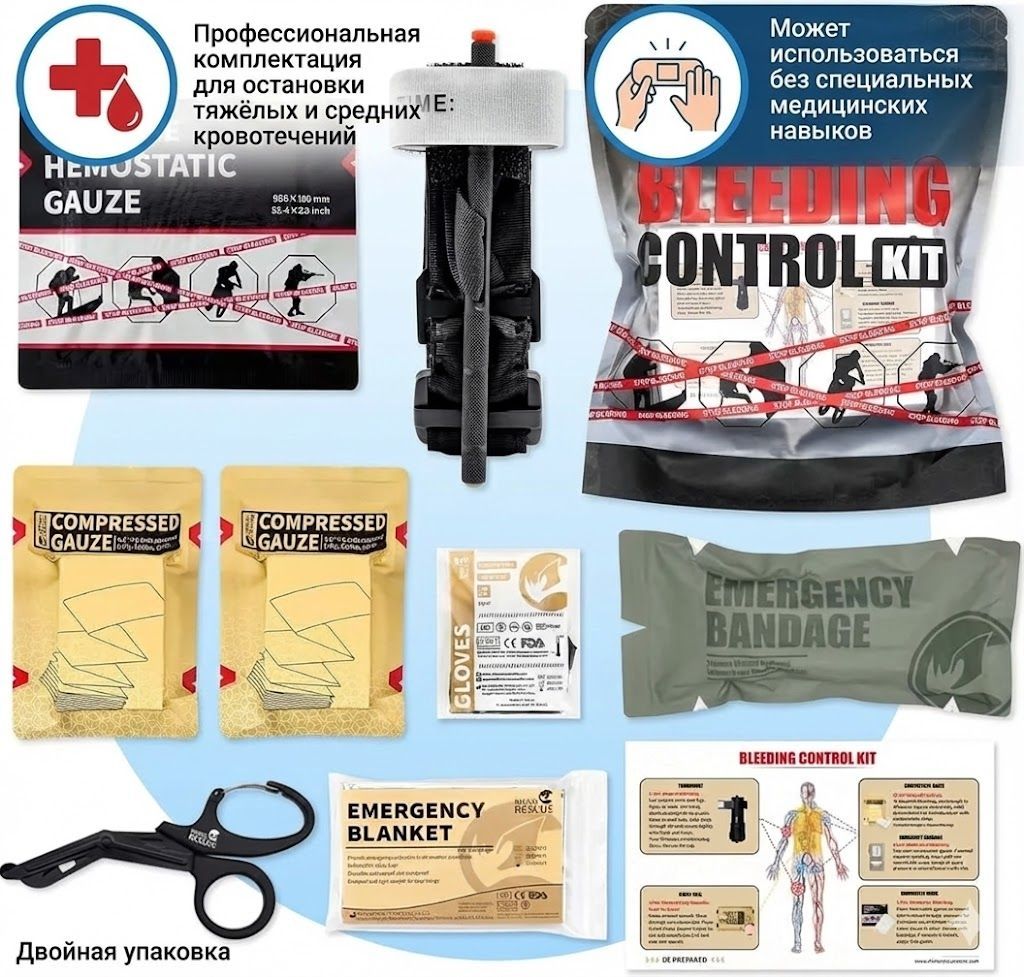 Комплект для остановки кровотечений Rhino Rescue Bleeding Control Kit CP0006 с доставкой по России | BreadyФото 1