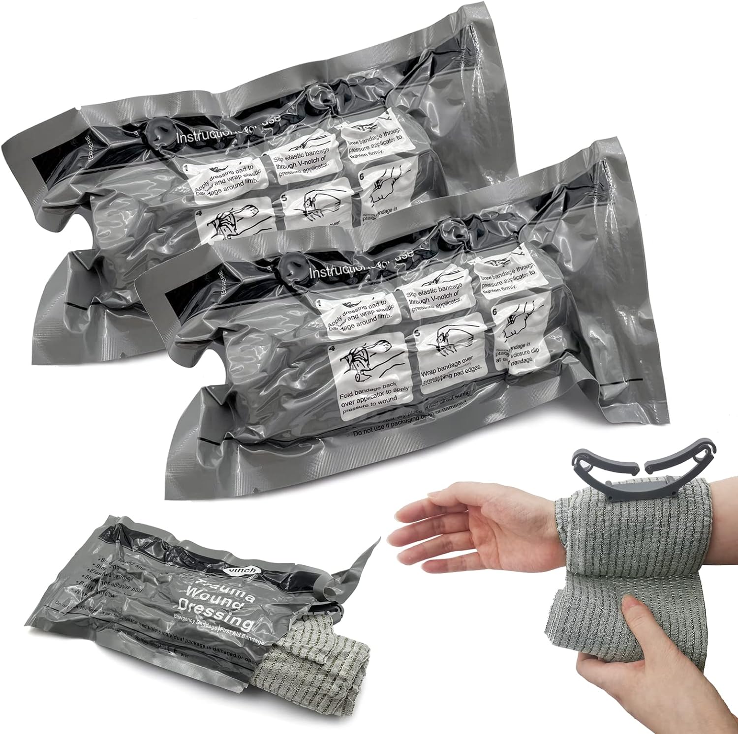 Компрессионный бандаж RHINO Rescue 6'' (с аппликатором давления, 1 подушка) PZBD0120 с доставкой по России | BreadyФото 9