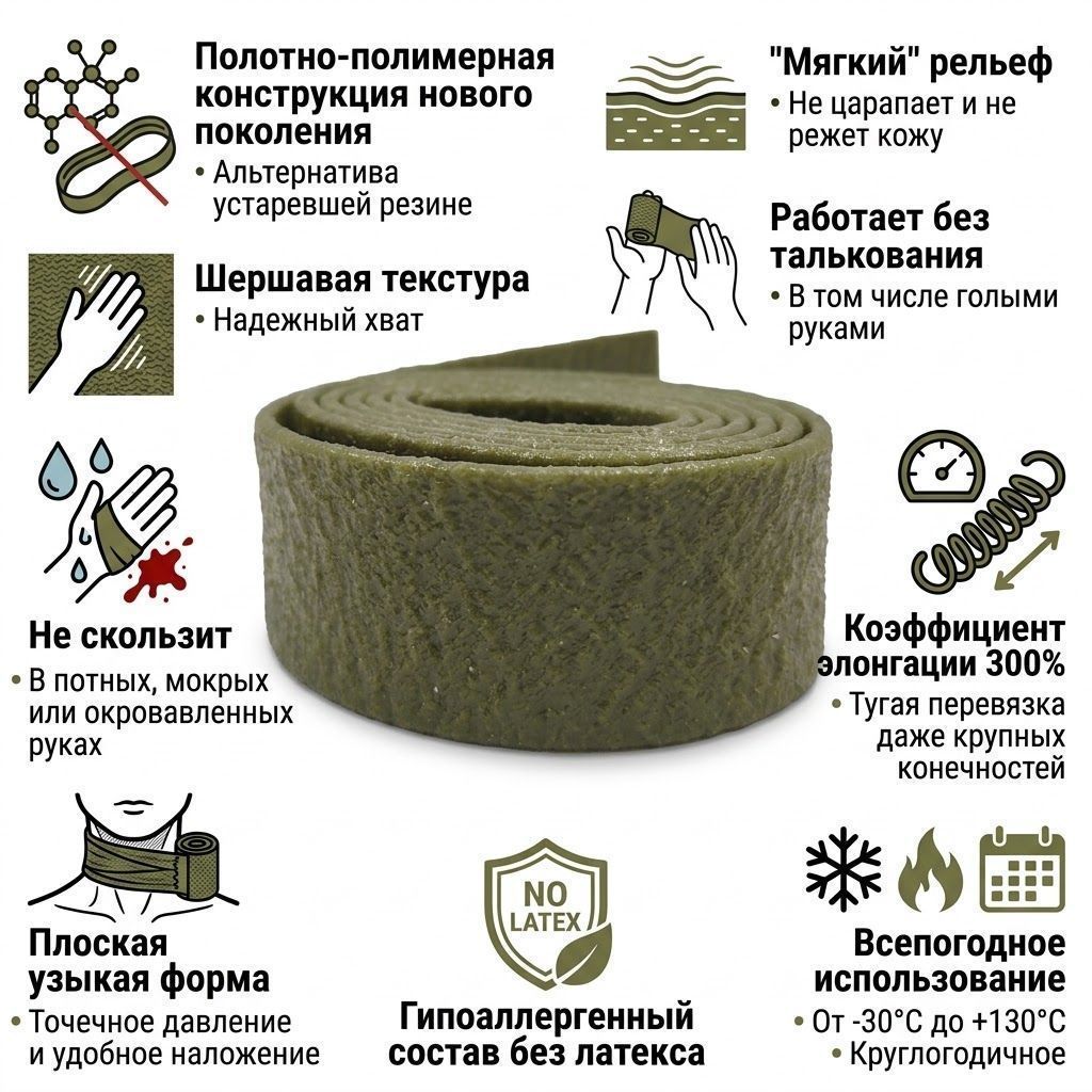 Жгут "Шершавый Мармелад" 1 м (олива) с доставкой по России | BreadyФото 1
