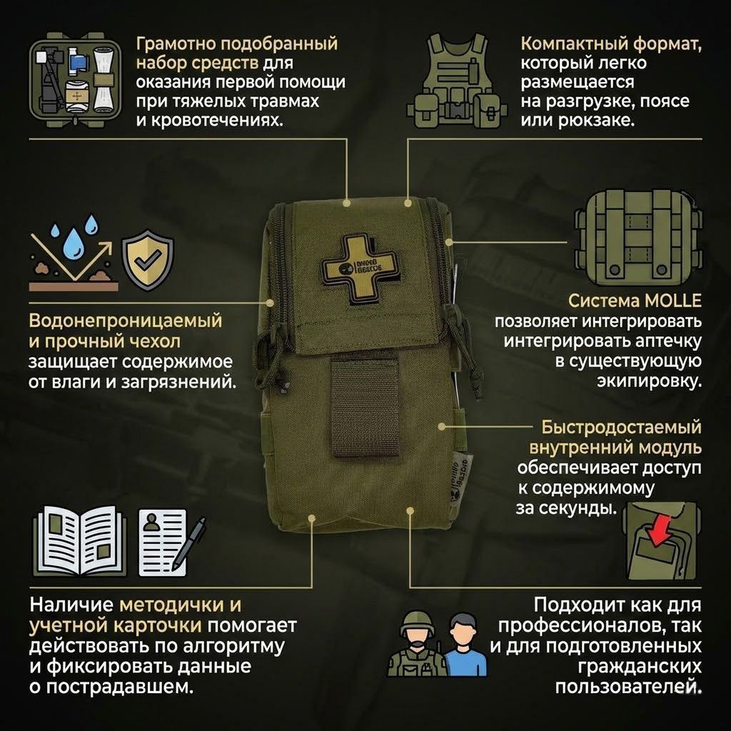 Аптечка тактическая Rhino Rescue  IFAK TRD MINI HWJB0036 с доставкой по России | BreadyФото 1