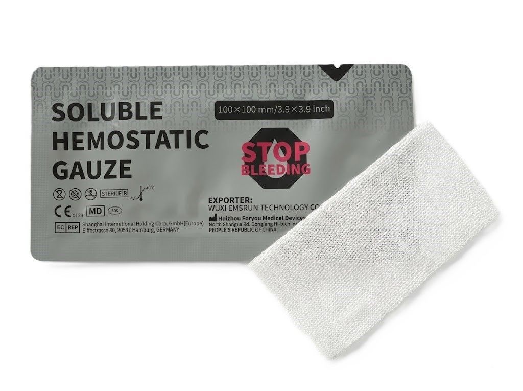 Гемостатическая растворимая повязка SOLUBLE HEMOSTATIC GAUZE 100x100 мм с доставкой по России | BreadyФото 0