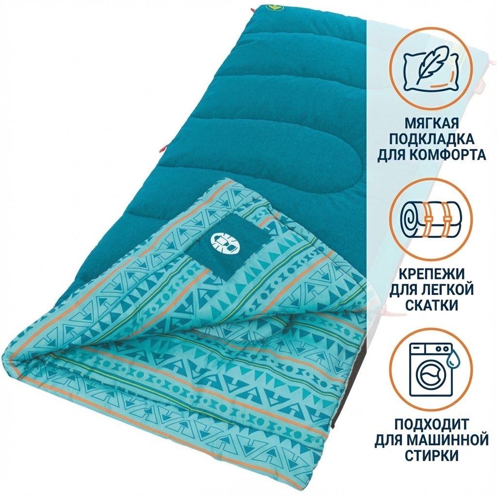 Спальный мешок детский Coleman Kids 50 (синий) с доставкой по России | BreadyФото 1