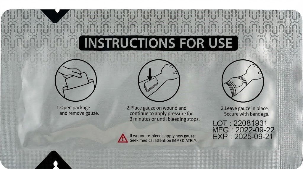 Гемостатическая растворимая повязка SOLUBLE HEMOSTATIC GAUZE 100x100 мм с доставкой по России | BreadyФото 2