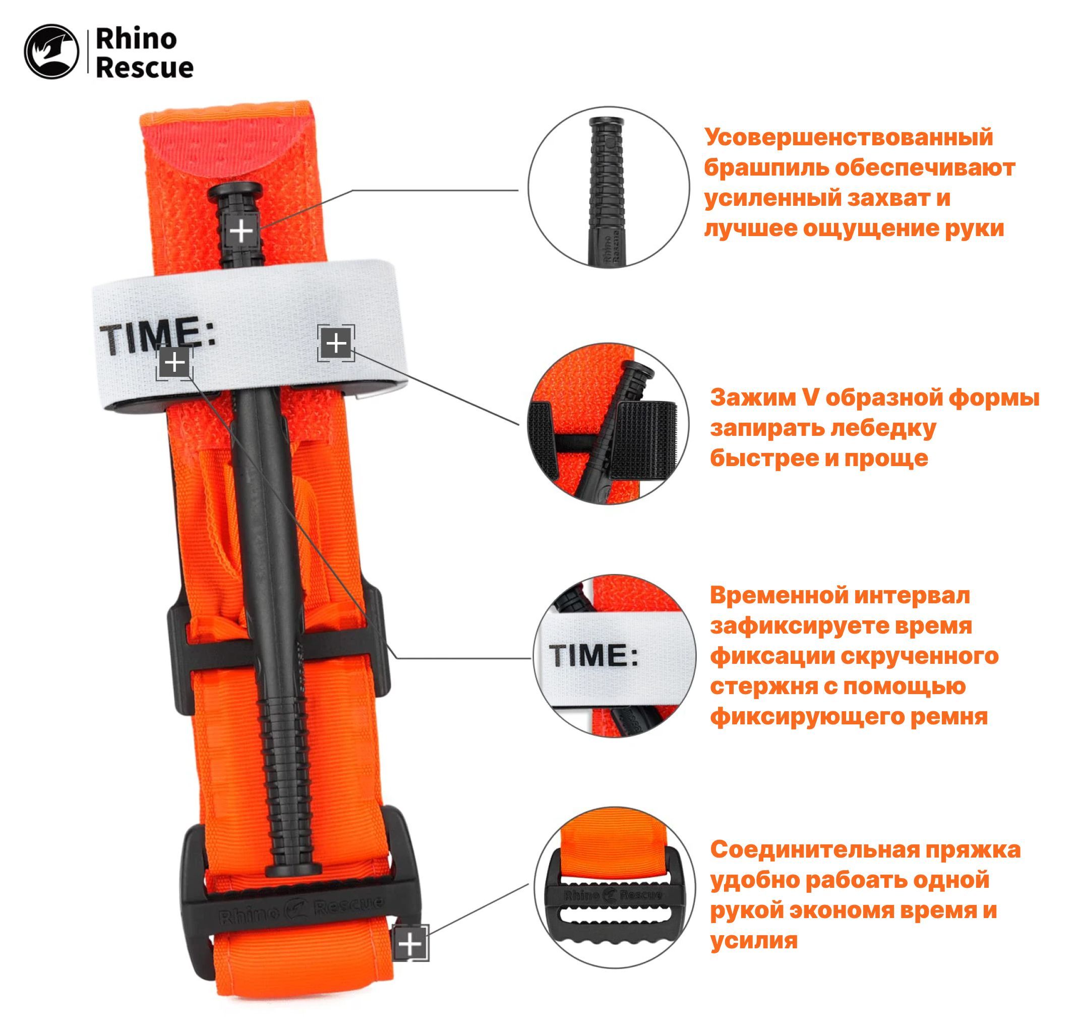 Турникет RHINO RESCUE Tourniquet  Цвет оранжевый (Пластиковый зажим) с доставкой по России | BreadyФото 6