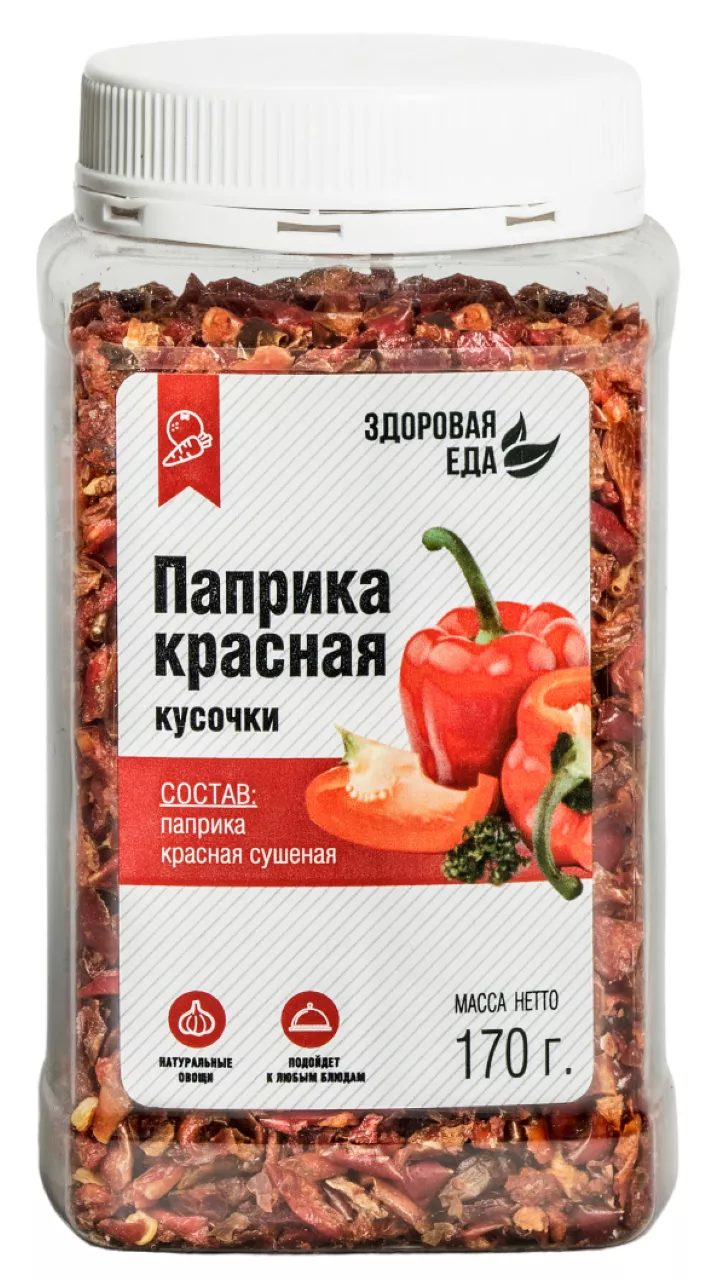 Паприка сушеная "Здоровая еда" в ПЭТ-банке 170 г с доставкой по России | BreadyФото 0