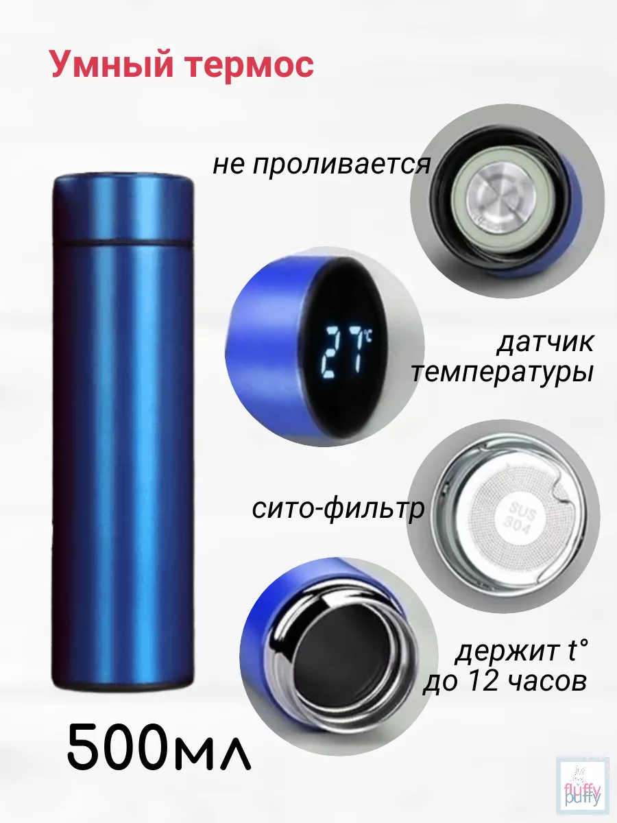 Подарочный набор "Термос с зонтом" (синий) с доставкой по России | BreadyФото 2