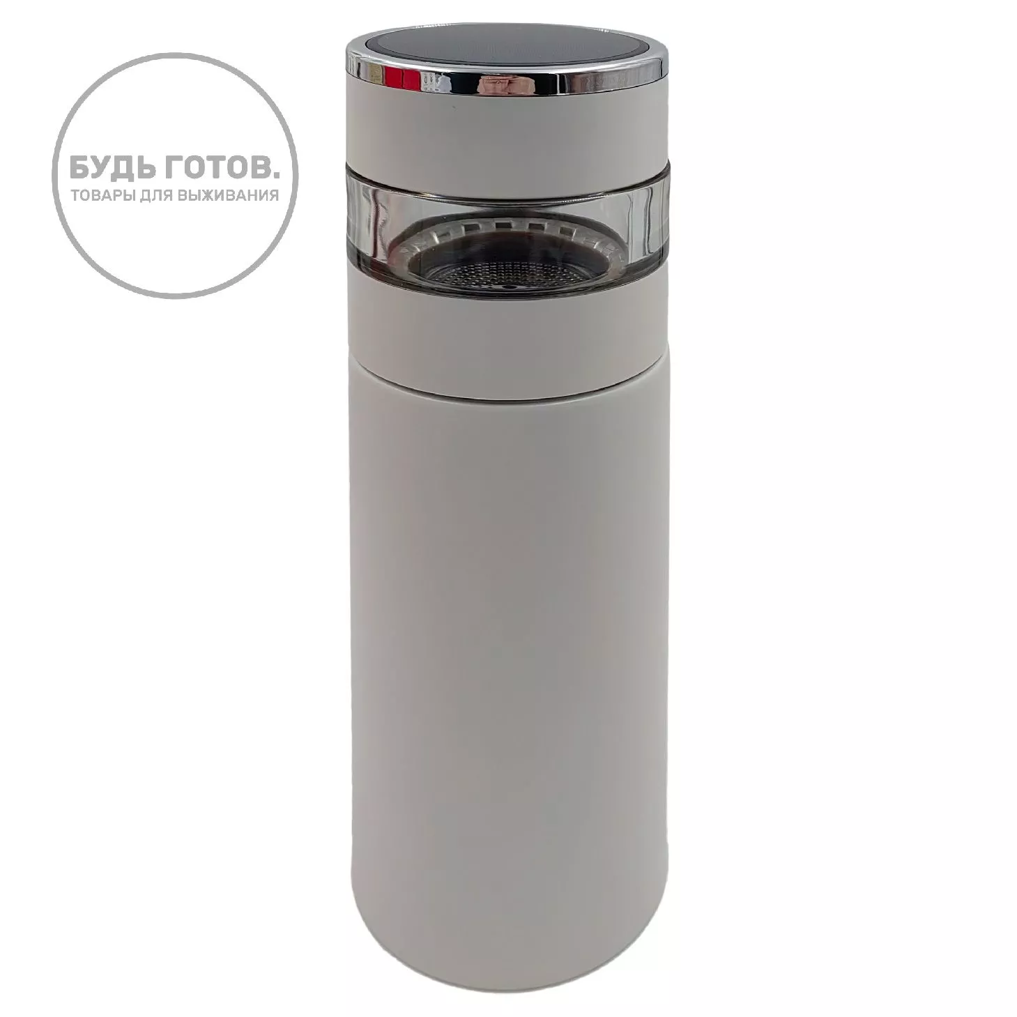 Термос с термометром и заварником белый с доставкой по России | BreadyФото 1