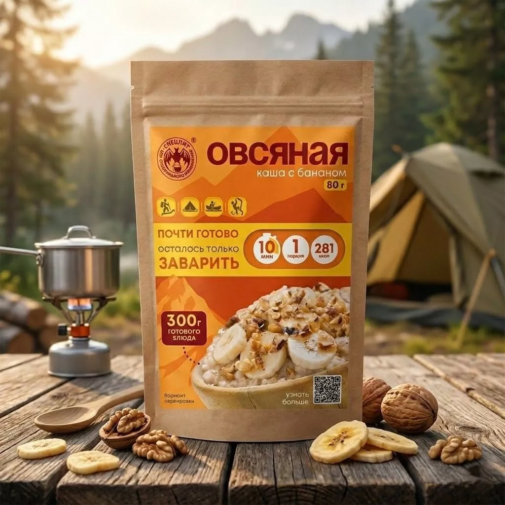 Овсяная каша с бананом СПЕЦПИТ Крафт 80 гр. с доставкой по России | BreadyФото 4