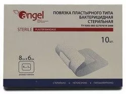 Повязка пластырного типа бактерицидная стерильная (Angel) 8см х 6см. (10шт, упаковка)