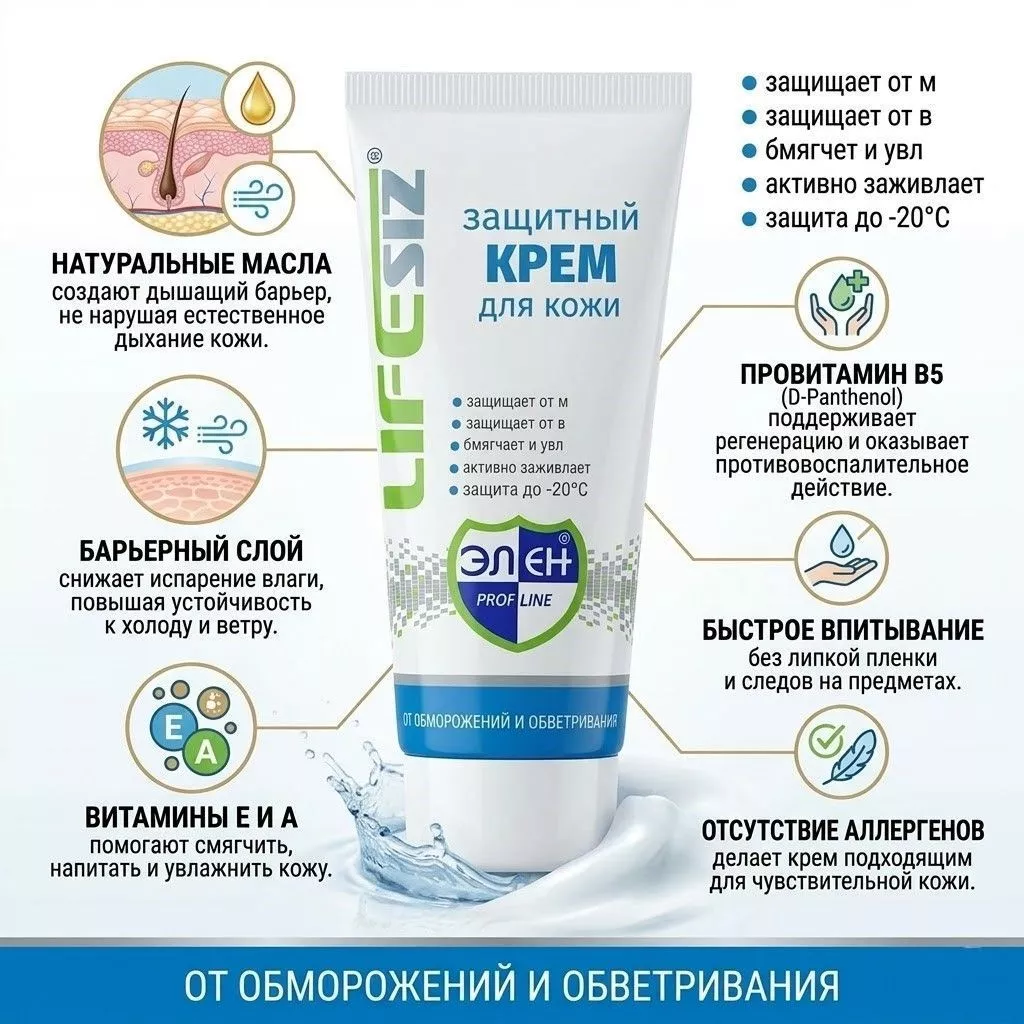 Крем защитный от обморожения и обветривания для кожи рук, лица и открытых участков с доставкой по России | BreadyФото 1