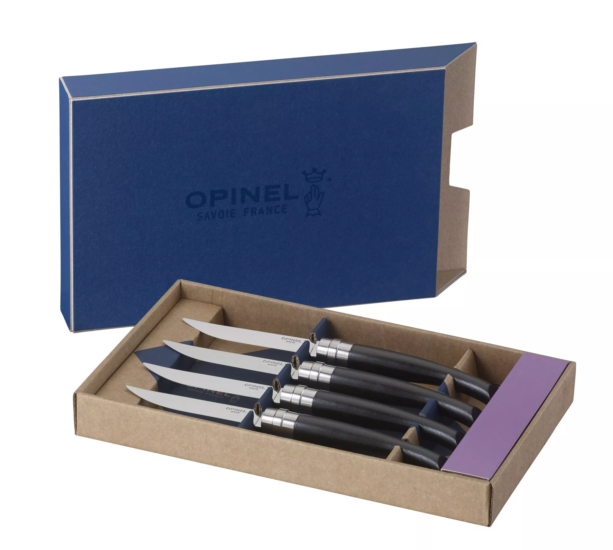 Набор столовых ножей Opinel VRI Ebony из 4-х штук с доставкой по России и в Казахстан | Bready