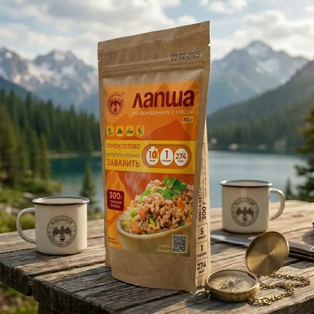 Лапша по-домашнему с мясом СПЕЦПИТ Крафт 80 гр. с доставкой по России | BreadyФото 3