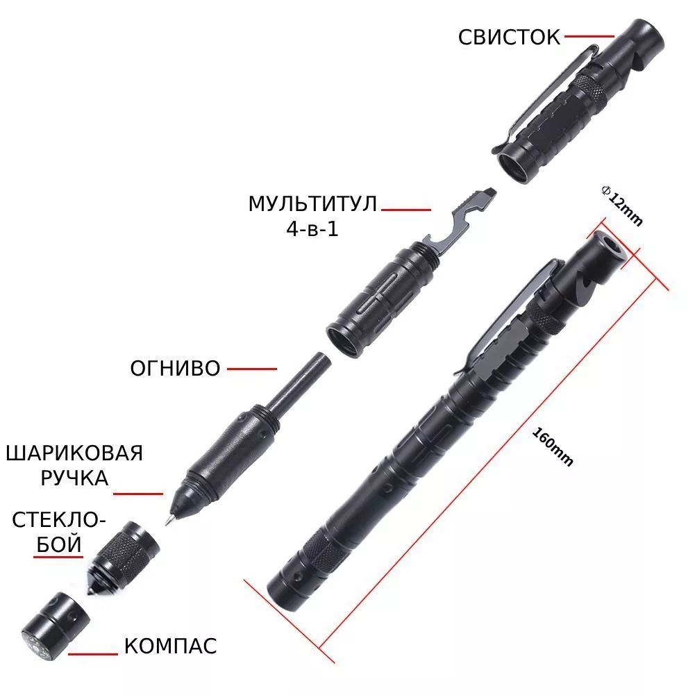 Многофункциональная тактическая ручка 9 в 1 с доставкой по России и в Казахстан | BreadyФото 1