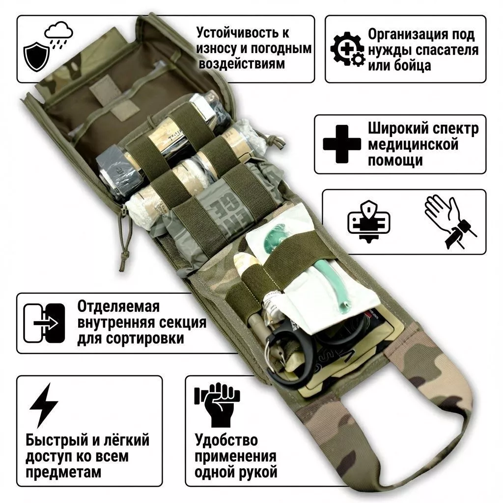 Тактическая аптечка RHINO Rescue  IFAK GF-002m (Мох) с доставкой по России | BreadyФото 1