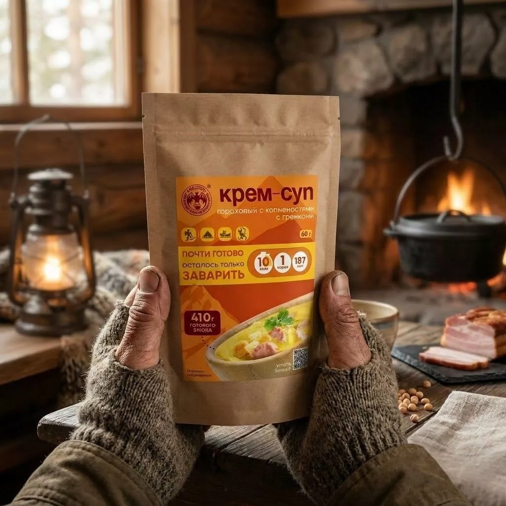 Крем-суп гороховый с копченостями гренками и мясом СПЕЦПИТ Крафт 60 гр. с доставкой по России | BreadyФото 2