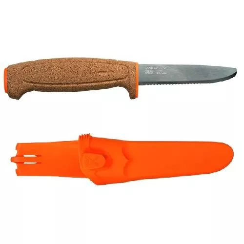 Нож Morakniv Floating Serrated Knife, нержавеющая сталь, пробковая ручка, оранжевый, 13131 с доставкой по России и в Казахстан | BreadyФото 0