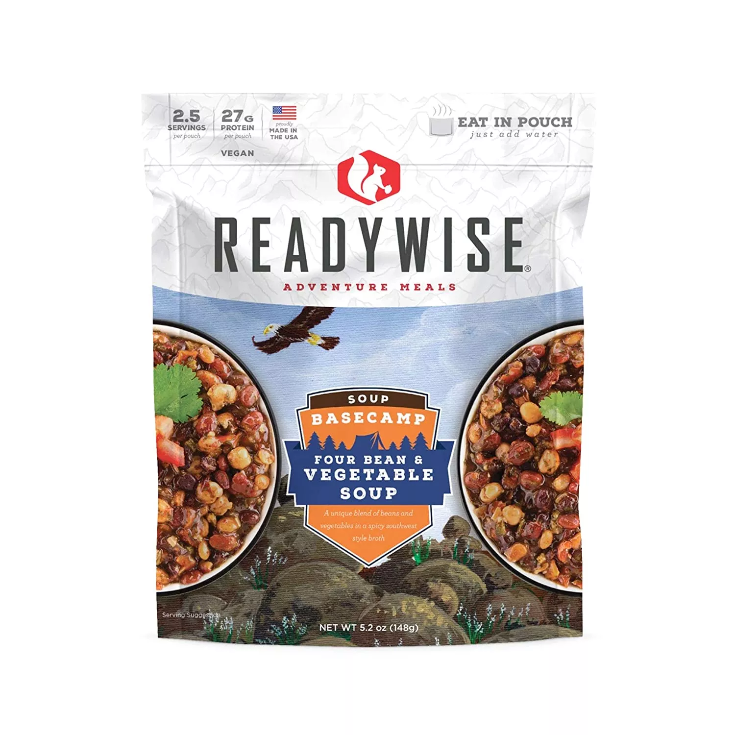 Овощной суп с фасолью 4-х сортов ReadyWise FOUR BEAN VEGETABLE SOUP 148 г с доставкой по России и в Казахстан | BreadyФото 2