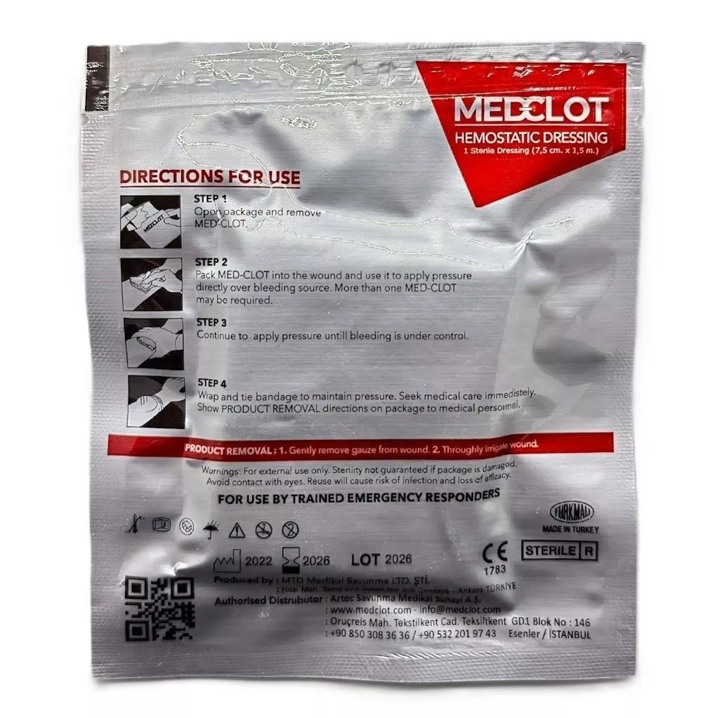Бинт кровоостанавливающий MEDCLOT Hemostatic Combat Gauze Z-fold 7,5*370 см с доставкой по России | BreadyФото 5