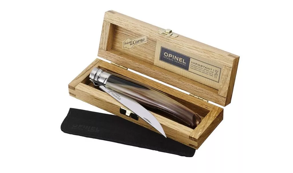 Нож складной филейный Opinel №10 VRI Folding Slim Blond Horn в деревянном кейсе с доставкой по России и в Казахстан | Bready