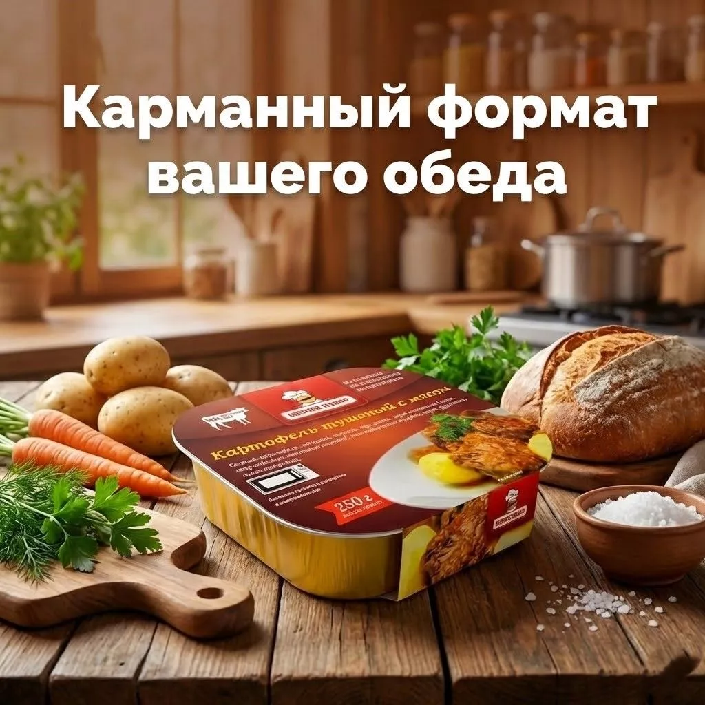 Картофель тушеный с мясом Л4, 250 г (Бизнес повар) с доставкой по России | BreadyФото 7