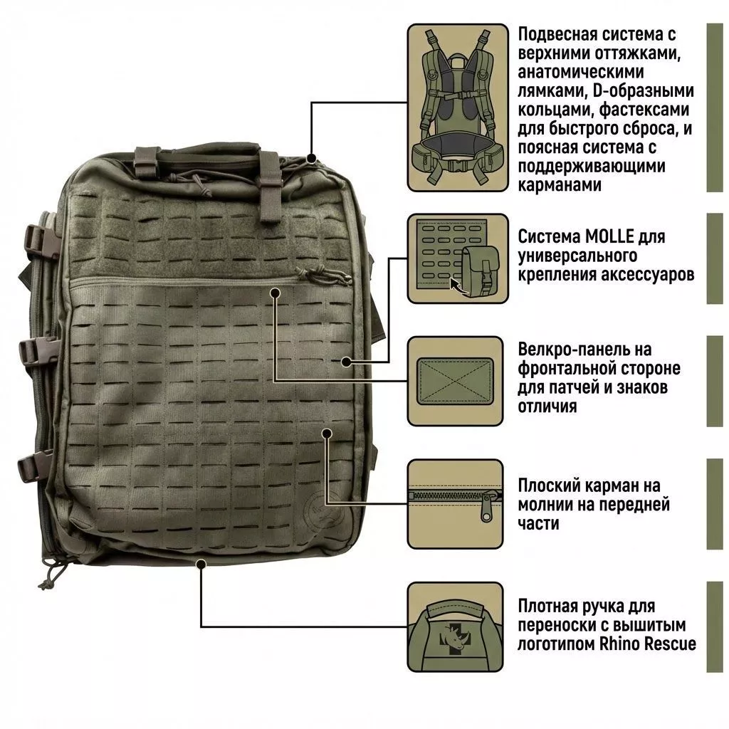 Медицинский тактический рюкзак Rhino Rescue 40 литров CPIK0018 с доставкой по России | BreadyФото 1