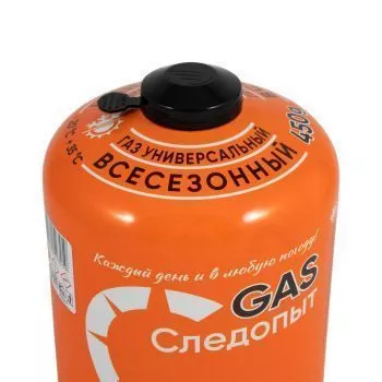 Баллон газовый "СЛЕДОПЫТ" 450 г резьбовой, всесезонный (Корея) с доставкой по России и в Казахстан | BreadyФото 2