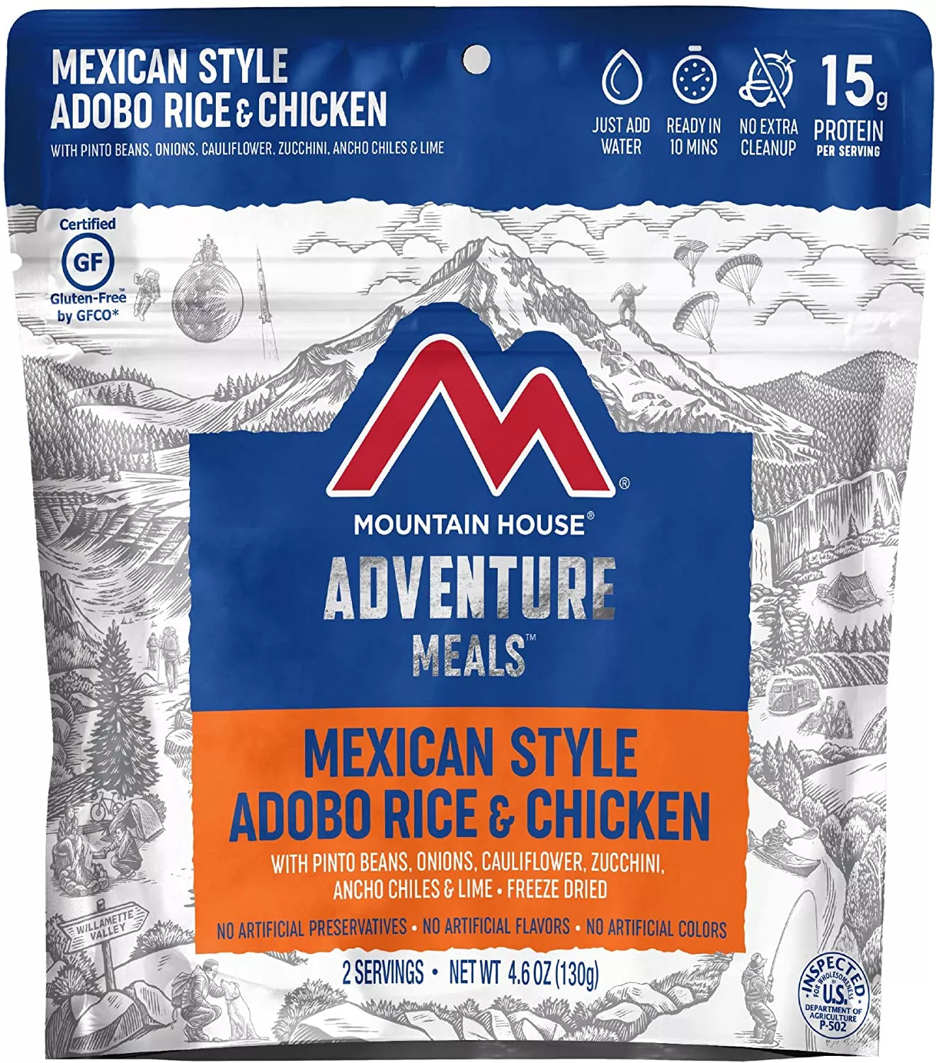 Курица с рисом по-мексикански Mountain House Маунтин Хаус MEXICAN STYLE ADOBO RICE & CHICKEN 130 г с доставкой по России и в Казахстан | BreadyФото 3