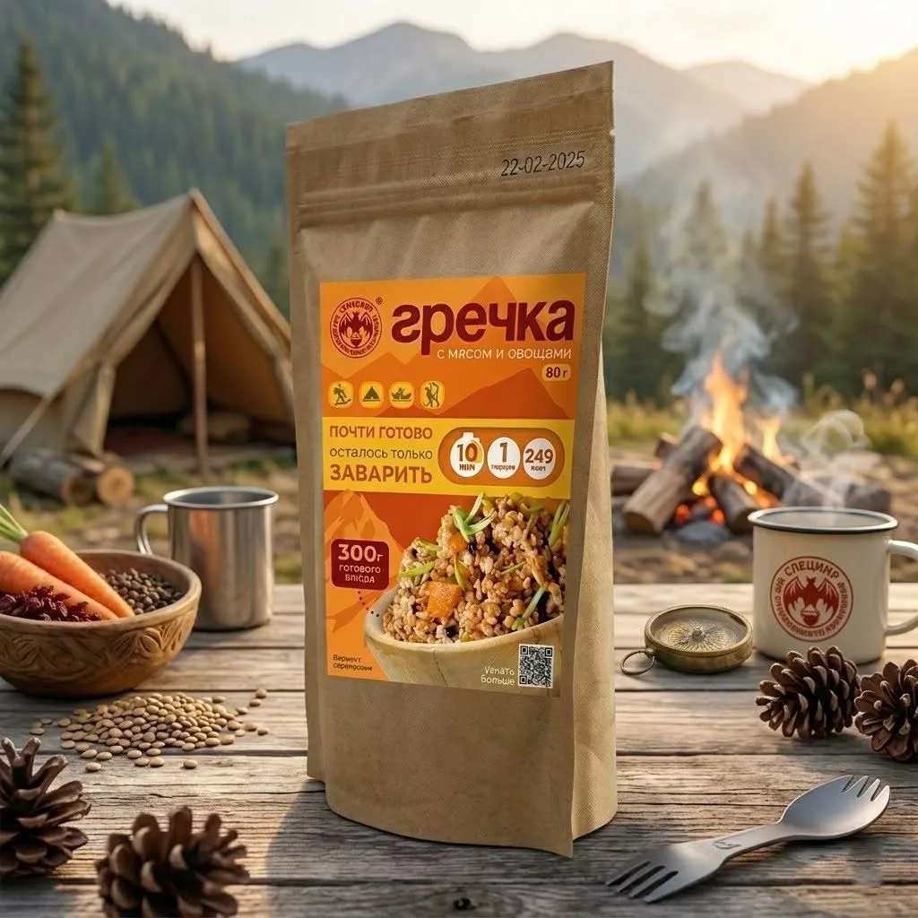 Гречка с мясом и овощами СПЕЦПИТ Крафт 80 гр. с доставкой по России | BreadyФото 2